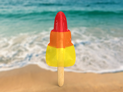 Rocket Ice Lolly 3d 3d art adobe adobedimension beach design dimension ice cream ice lolly illustration popsicle summer
