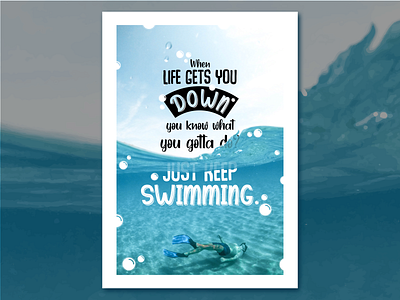 Just Keep Swimming dory ocean quote swimming typogaphy water