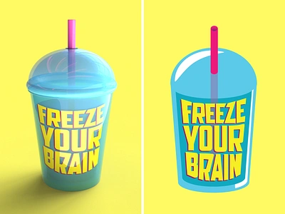 Freeze Your Brain 3d 3d art adobe adobedimension brain brainfreeze broadway dimension freeze heathers illustration lyrics musical musicals quote redesign slurpee slush song westend