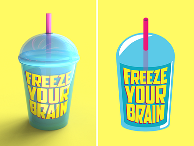 Freeze Your Brain 3d 3d art adobe adobedimension brain brainfreeze broadway dimension freeze heathers illustration lyrics musical musicals quote redesign slurpee slush song westend