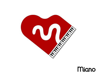 Miano design illustration instrument logo love music musician