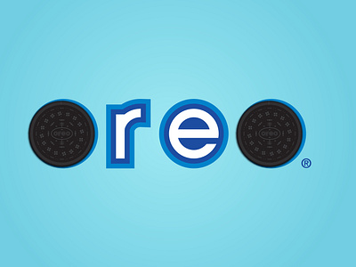 Oreo (Lowercase) branding design flat flatdesign food illustration illustration illustrator logo typography vector