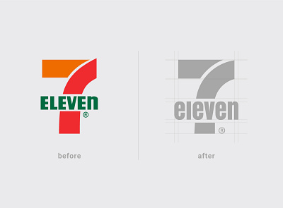 7Eleven (Lowercase) branding conceptual design identity illustrator logo rebranding typography vector