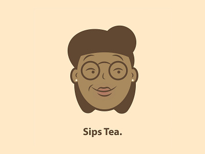 Let me sip this tea. 👀 character design flatdesign graphic design illustration illustrator vector