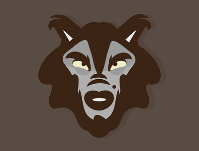 #Day1 - Werewolf animals flatdesign graphic design halloween illustrator vector