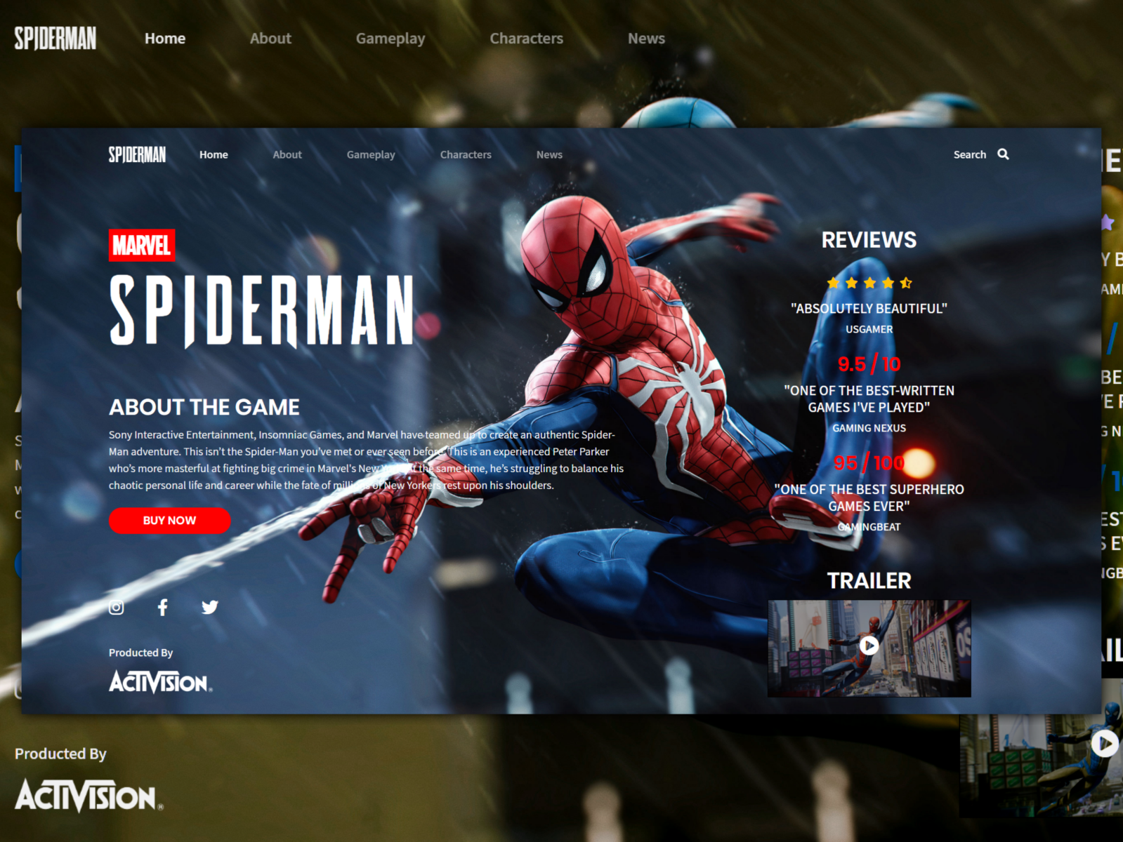 SPIDERMAN PS4 - Landing Page #1 by Irham Muhammad Shidiq on Dribbble