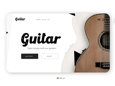 Guitar design flat type typography ui ux vector web website