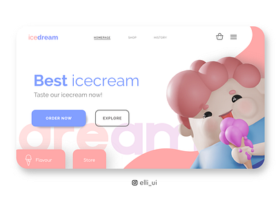Ice dream ❤️ 3d 3dcharacter adobe adobexd blender blender3d characterdesign ui ui ux uidesign uidesigns user experience userinterface ux web