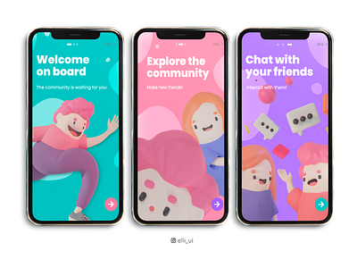 Funny onboarding 💕 3d blender blender 3d character characterdesign funny illustration onboarding onboarding screens onboarding ui ui ui ux ui design uidesign user interface userexperience userexperiencedesign userinterface ux web