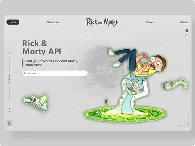 Rick And Morty Concept Page design figma rick and morty rickandmorty ui ux web