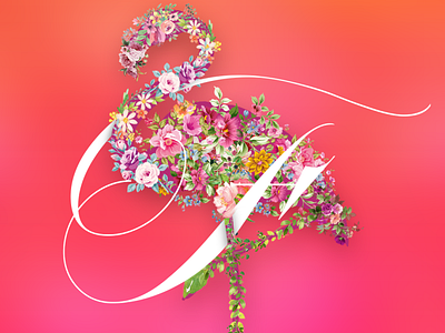 Floral Collage adobe design dribbble gradients graphic design photoshop typography