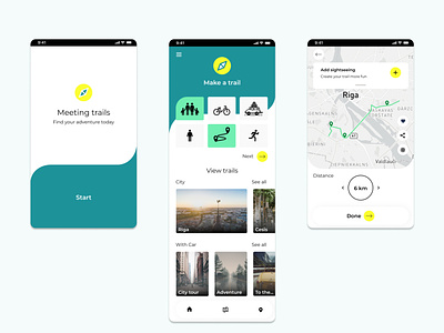 Meeting trails app app design ui ux