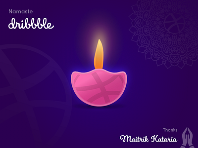 Namaste Dribbble! culture debut diya first shot flame lamp hello indian lamp namaste pink thanks work