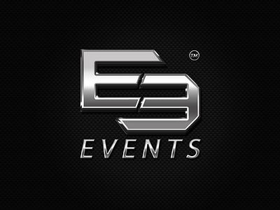 E3-Events Logo black e3 events gradient logo grey logo metal effect metal logo steel trade mark