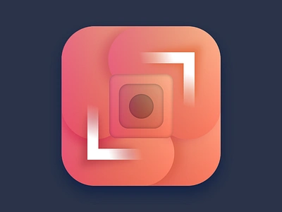 Square Dot Icon design app app icon blue design dot icon orange round shape sketch square