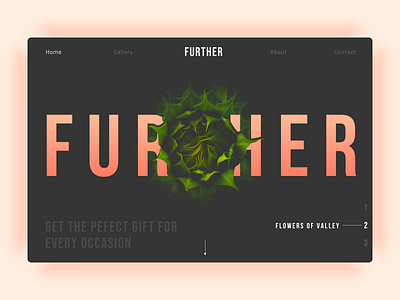 Further Gifts alphabet black desktop flower gift homepage minimal online shop ux design web