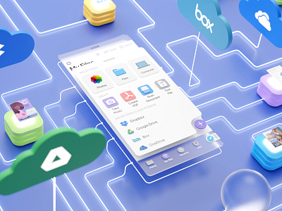 Stay in sync 📲 with all your files 🗂 3d 3d art actions app blender blender 3d blender3d cloud connection documents ios ipad iphone neumorphic neumorphism neumorphism ui productivity readdle server web