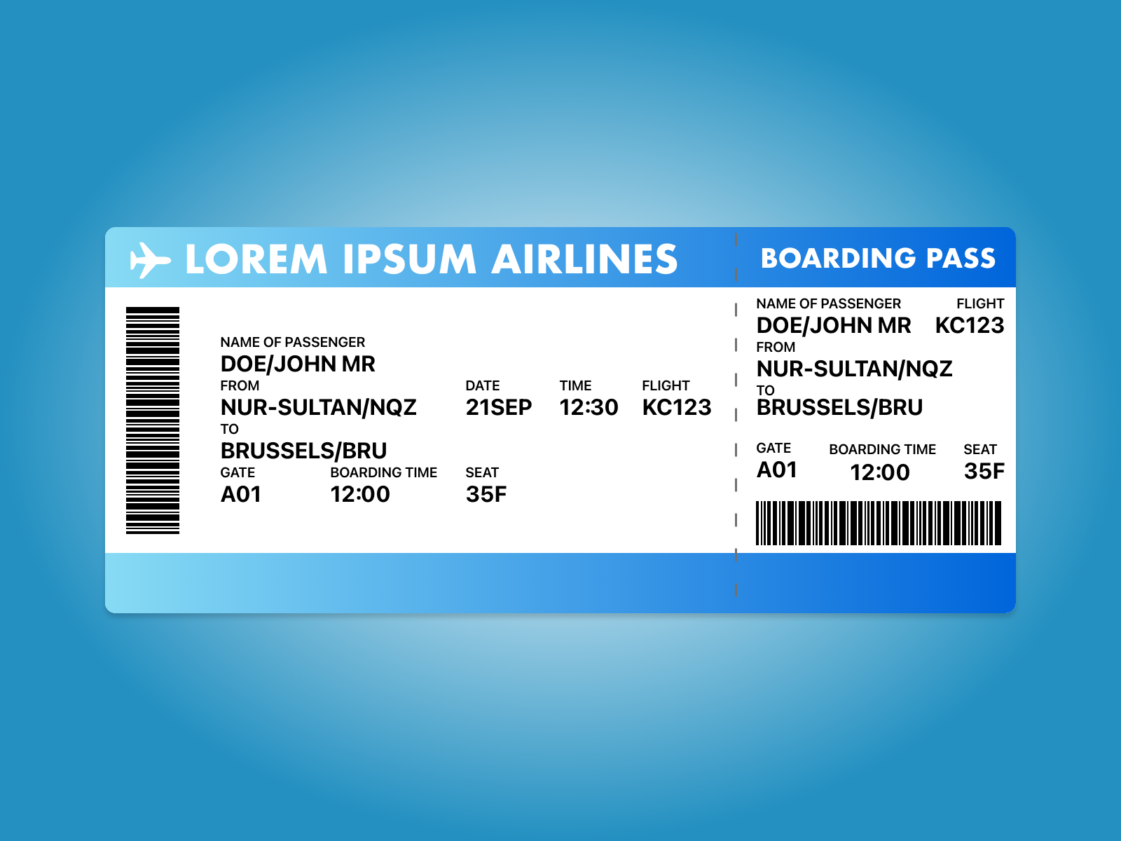 Boarding Pass by Bolat Tleubayev on Dribbble