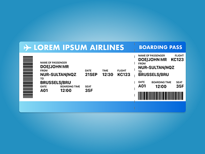 Boarding Pass By Bolat Tleubayev On Dribbble