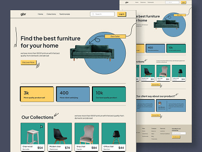 Furniture - Landing Page app design chair design figma furniture home landing page line new popular typography ui ui design ui inspiration ui trends uiux unique web ux design web design website