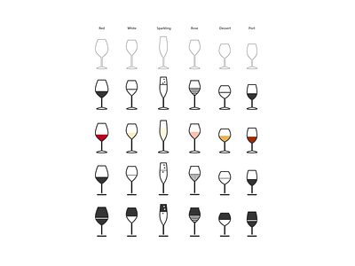 Wine Type Icons Development - Vivino icon illustration