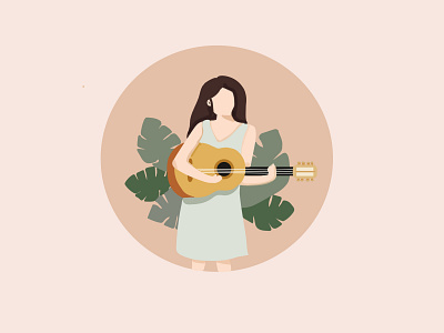 guitar girl characterdesign design digitalartist digitalillustration flatillustration illustration illustrator vector illustration vectorart