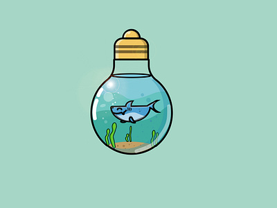 shark bulb illustration