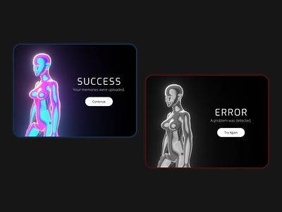 Futuristic Flash Message | DailyUI #011 cyberpunk dailyui design error flash message futuristic loading success ui