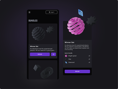 Web Shop app app design application apps bundles dark theme ingamestore mobile mobile app mobile design product design shop shop card store store card ui ui design ui mobile web shop xsolla