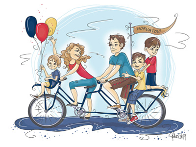 Family illustration cartoon illustration digitalart family portrait illustration