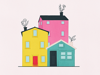 Floreciendo bloom flat flowers home house illustration simple illustration