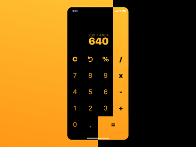 DailyUI #04 - Calculator 004 04 4 app black calculation calculator daily daily ui dailyui design figma ios orange ui