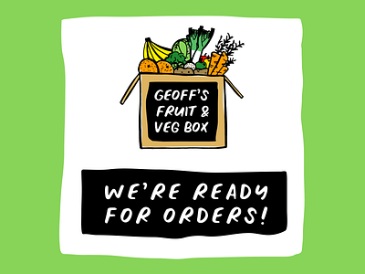 Geoff's Fruit & Veg Box Logo bold box branding deliveries fruit greengrocer illustration logo rough vegetable