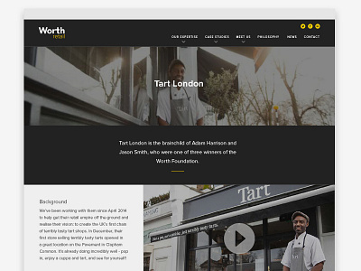 Worth Retail Case Studies Page black case grey grid layout study unusual video yellow