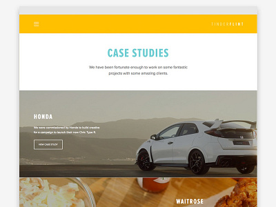 Tinderflint Case Studies Landing Page big case clean landing large layout page simple study tinderflint video website