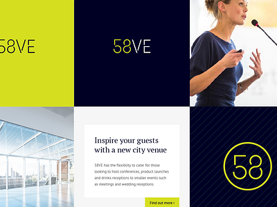 58VE Brand Page 58 blue branding embankment events green guidelines identity london moodboard space ve
