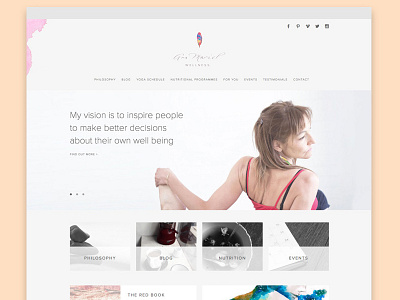 Ana Muriel Wellness Website homepage modular retreat spirit watercolour wellness yoga