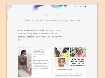 Ana Muriel Wellness Website blog modular retreat spirit watercolour wellness yoga