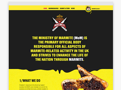 Marmite Microsite Homepage animated black fun marmite microsite website yellow