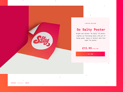 So Salty Poster brand custom dots full bleed fun gradient logo orange pink scroll type website