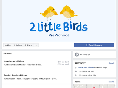 Unused logo options birds blue branding childcare identity logo preschool school two birds yellow