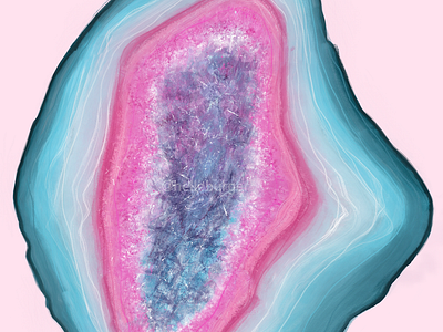 Entire Agate Slice agate blue bold bright crystal design feminine fun gem geode illustration painted pink slice stone