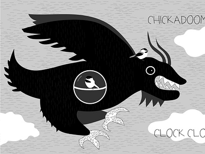 Chickadoom Clock Clock birds illustration weirdart