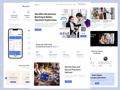 QashCo - Fintech Landing Page digital agency fintech fintech corporation fintech landing page landing page marketing online banking ui design uiux web design website