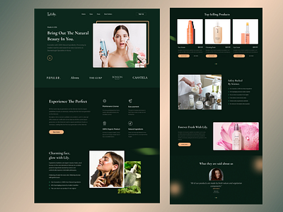 Lily - Skin Care Website beauty care beauty product website brand clean design glow landing page makeup minimal skin skin care trendy work ui design web design website