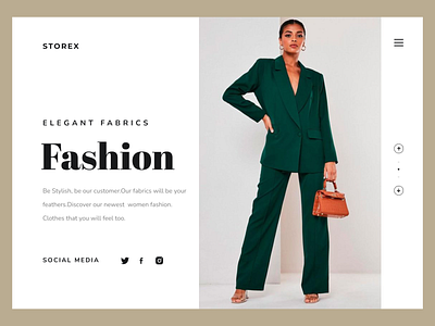 STOREX - Clothing Fashion Web Header Design accessories clothing brand ecommerce fabrics fashion fashion accesories ladies bag landing page product design purse ui design uiux website