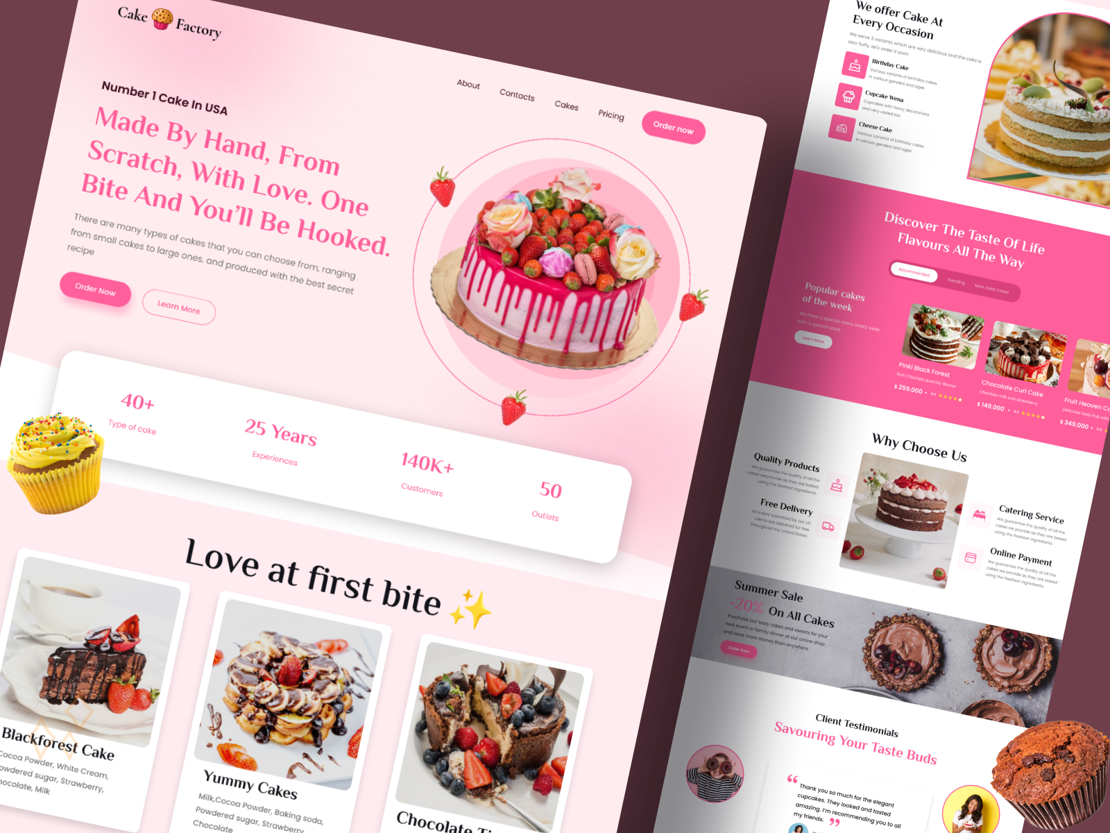 Cake Factory Landing Page by MuradZaman on Dribbble