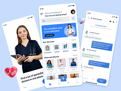 Medical App✨ app design appointment appointment booking clinic consultation doctor doctor appointment health healthcare healthcare app hospital medical medical app medical care medicine mobile app mobile app design mobile design mobile ui treatment