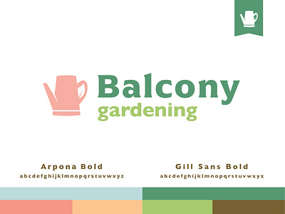 Balcony Gardening Brand brand design branding environment garden gardening gardening brand logo logo design outdoor logo plants watering can