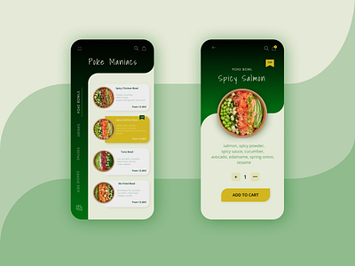Pokebowl mobile app app design ui